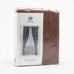 Штора портьерная «Этель. Классика», 130×300 см, коричневая