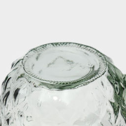 Кружка Доляна «Ананас», 500 мл, 11×8.5×13 см, стекло, с крышкой и трубочкой, прозрачная, зелёная