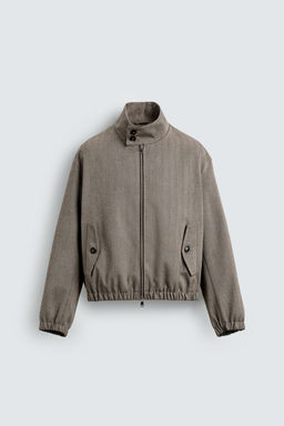 HERRINGBONE TEXTURED CROPPED FIT JACKET - Zara фото 15