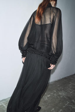 ZW COLLECTION SEMI-SHEER BLOUSE - Zara фото 4