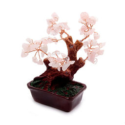 Дерево счастья Розовый кварц натуральные камни 16см