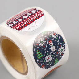 Цена за 2 шт. Наклейка бумага Вязаная зима, d=2.5 см, 252 шт. в рулоне - Арт узор фото 4