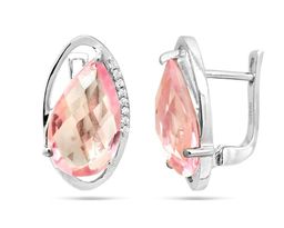 Серьги из серебра морганит, Грацио