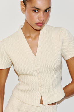 CHAQUETA ESTRUCTURA PUNTO / Crudo - Zara фото 5