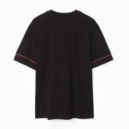 Футболка женская с красным кантом Basic line чёрная, размер 46