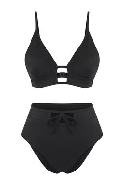 TRENDYOLMILLA Siyah Ucgen Yuksek Bel Regular Bikini Tak?m? TBESS25BT00170  фото 9