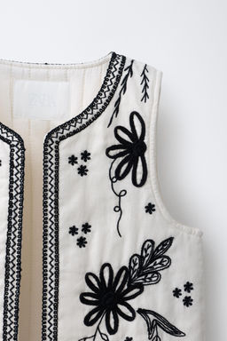 CHALECO BORDADO / Blanco - Zara фото 5