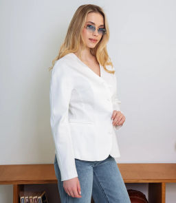 Жакет #КТ2905 (1), молочный - Dommod фото 2