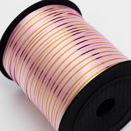 Лента упаковочная с золотой полосой, розовая, 5 мм х 225 м - Simaland фото 5