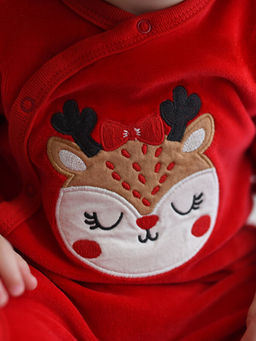 Bisiklet Yaka Uzun Kollu Nak?? Detayl? K?z Bebek Kadife Tulum - Waikiki фото 2