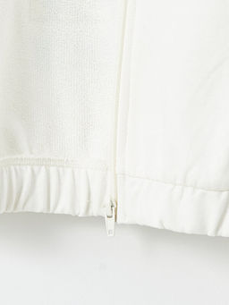 Dik Yaka Minnie Mouse Bask?l? K?z ?ocuk Fermuarl? Sweatshirt