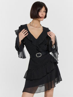 Платье женское черное в горошек - Mark formelle фото 6