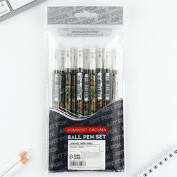 Цена за 10 шт. Ручка шариковая пластик шариковая, синяя паста, 0.5 мм Защитнику