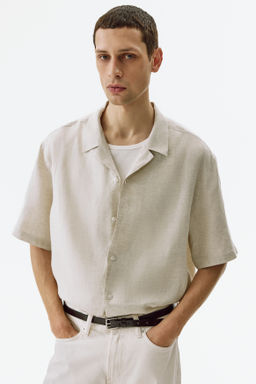 Camisa resort de lino Relaxed Fit - H&m фото 5