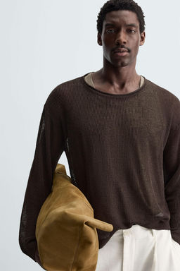 LINEN BLEND TEXTURED SWEATER - Zara фото 5