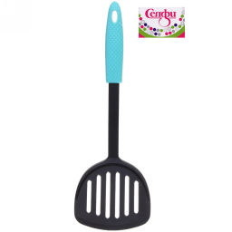 Цена за 5 шт. Лопатка кухонная пластиковая с прорезями "Гурман" широкая