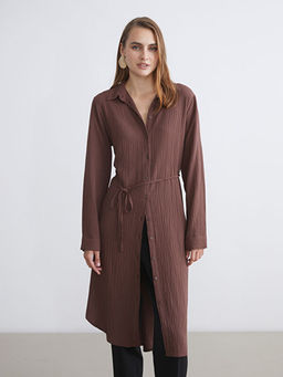 Dokulu Oversize Kad?n G?mlek Tunik