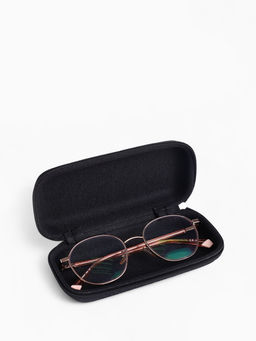 Футляр для очков на молнии, однотонный, размер 15×4×6.5 см, чёрный