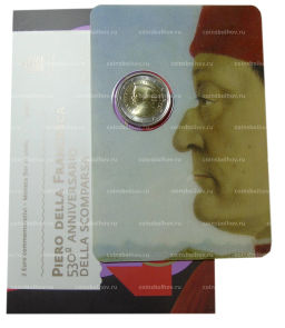 2 евро 2022 года Сан-Марино 530 лет со дня смерти Пьеро делла Франческа (В подарочном буклете)