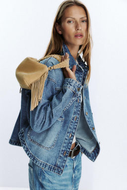 MINI SPLIT SUEDE FRINGED BAG - Zara фото 2