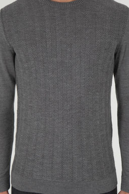 Erkek Slim Fit Bisiklet Yaka Gri Melanj Kazak - U.s. polo assn фото 6