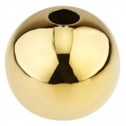 Ваза керамическая "Сфера" 650мл, д12см, h10,5см, горло д3см, глянец, золотой, в коробке (Китай)