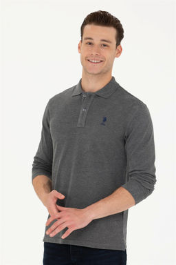 U. S. Polo Assn / Мужской базовый свитшот антрацитовый меланж - U.s. polo assn фото 3