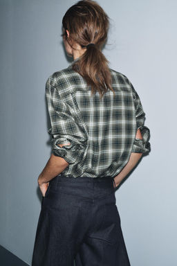 OVERSIZE CHECK SHIRT ZW COLLECTION - Zara фото 3