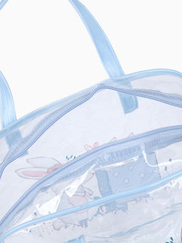 Косметичка-сумка на молнии, с ручками, для бассейна, с принтом, голубая