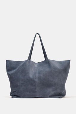 BOLSO PIEL SERRAJE MAXI SHOPPER / Azul - Zara фото 4