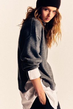 JERSEY PUNTO COMBINADO POPEL?N / Blanco / Gris - Zara фото 2