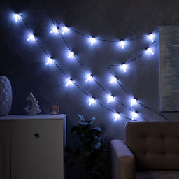 Умная гирлянда Нить 6 м с насадками Лампочки, IP20, тёмная нить, 20 LED, свечение RGB, USB - Luazon lighting фото 6