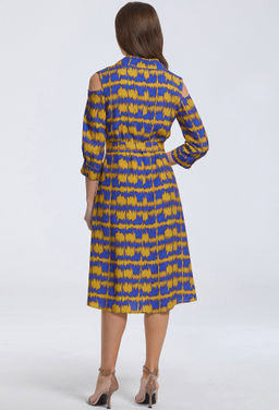 Платье Bazalini 4611 горчица фиолет  фото 2