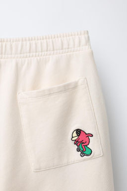 PANTAL?N FELPA BARREL LOGO / Blanco roto - Zara фото 4