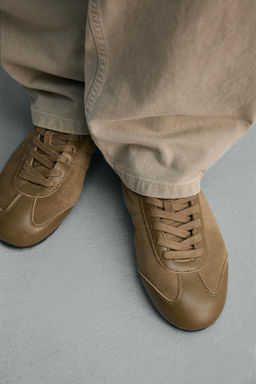 Кроссовки Zapatilla кожаные коричневые