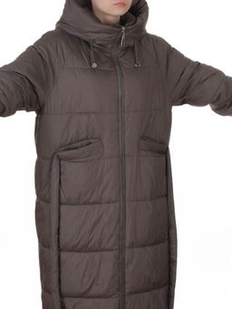 8891 DK. GRAY Пальто зимнее женское (200 гр. холлофайбер)