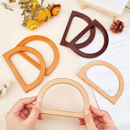 Ручки для сумки деревянные, 12×8.5 см, 2 шт., тёмно-коричневые