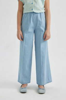 Широкие джинсовые брюки для девочек - Defacto фото 4