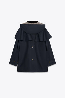 CONTRAST COLLAR HOODED TRENCH COAT ZW COLLECTION LIMITED EDITION - Zara фото 14
