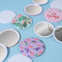 Зеркало складное «Flamingo Love», d=7.5 см, рисунок МИКС