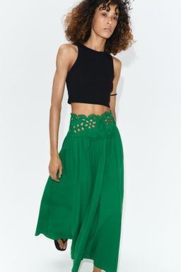 Falda de algod?n con detalle de encaje - H&m фото 3