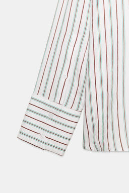 FLOWING STRIPED SHIRT WITH SCARF DETAIL - Zara фото 7