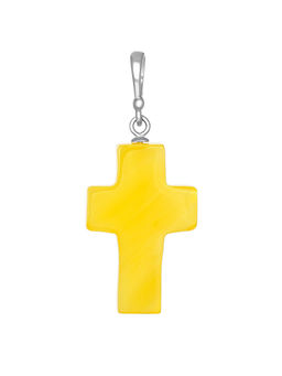 Небольшой аккуратный крестик из натурального балтийского янтаря