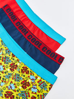 Bask?l? Pamuklu Erkek ?ocuk Boxer 3l? - Waikiki фото 3