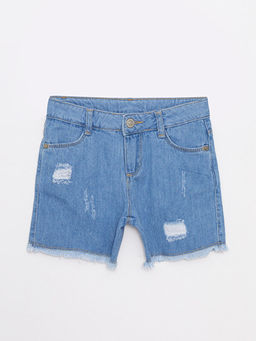 Y?rt?k Detayl? Pamuklu K?z ?ocuk Jean ?ort