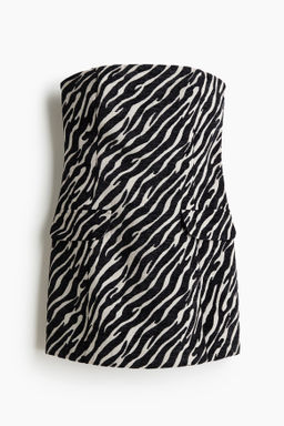 Vestido bandeau en tejido jacquard