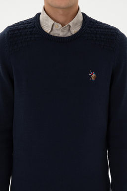 Erkek Slim Fit Bisiklet Yaka Lacivert Kazak - U.s. polo assn фото 6