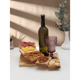 Доска для подачи с подиумами Adelica, 28×19.5×11 см, 5 ступеней, пропитана маслом, дерево берёза