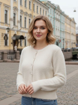 K13302 Джемпер (вязаный трикотаж) БЕЖЕВЫЙ