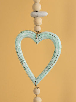 Подвеска декоративная "Сердечки" дерево, камень 13х3х100 см